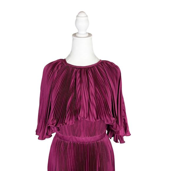 Mac Duggal Pleated Caplet Tea Length Dress 2 NWT - Picture 4 of 11